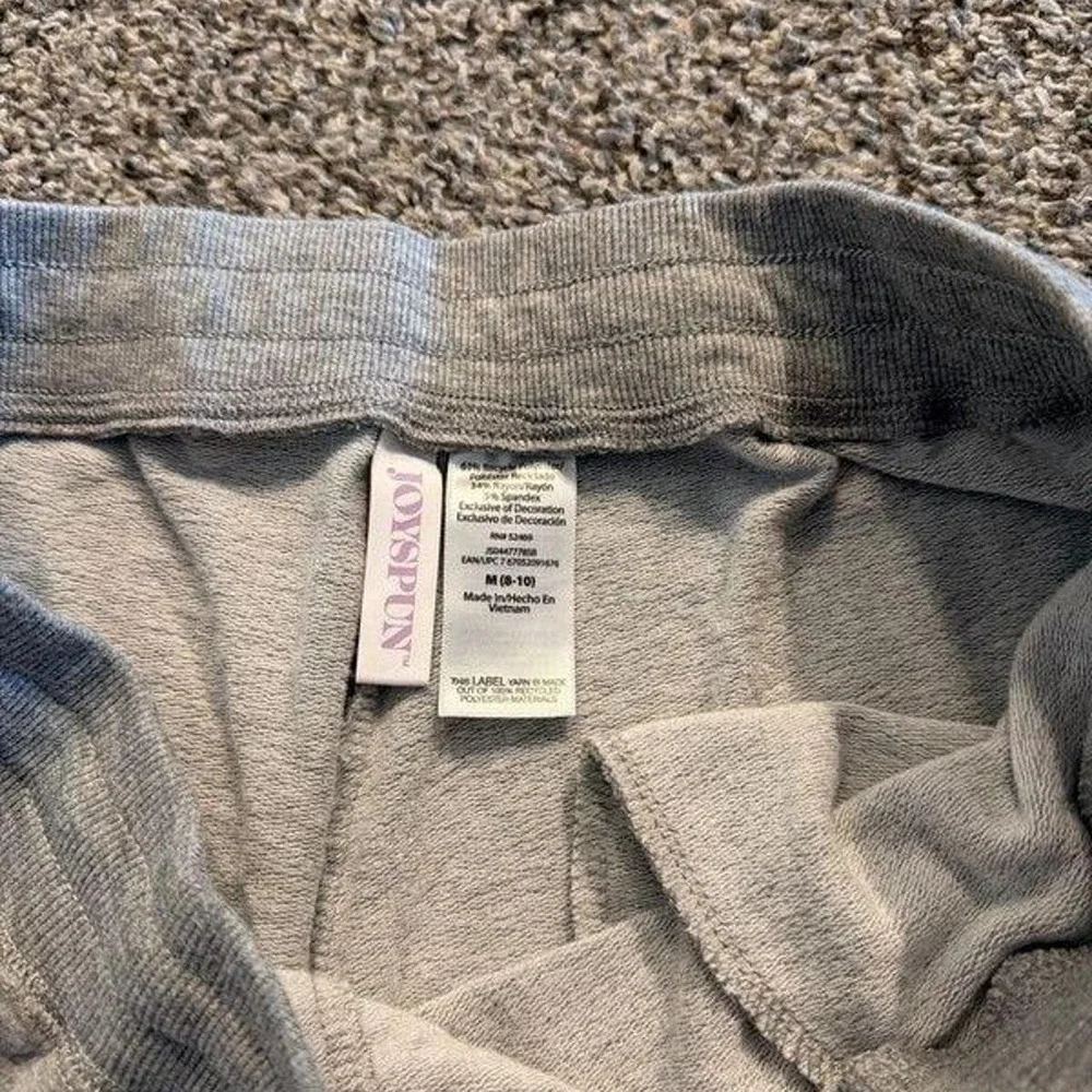 Loungewear Set M Cami Joggers Ribbed Knit Gray Green